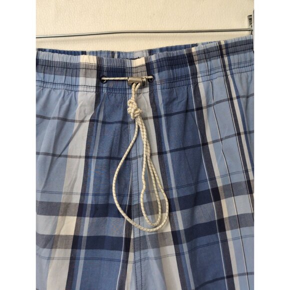 Jos A Bank Swim Shorts Trunks Mens XL Blue Plaid Lined Beach Pool Vacation - Picture 5 of 10